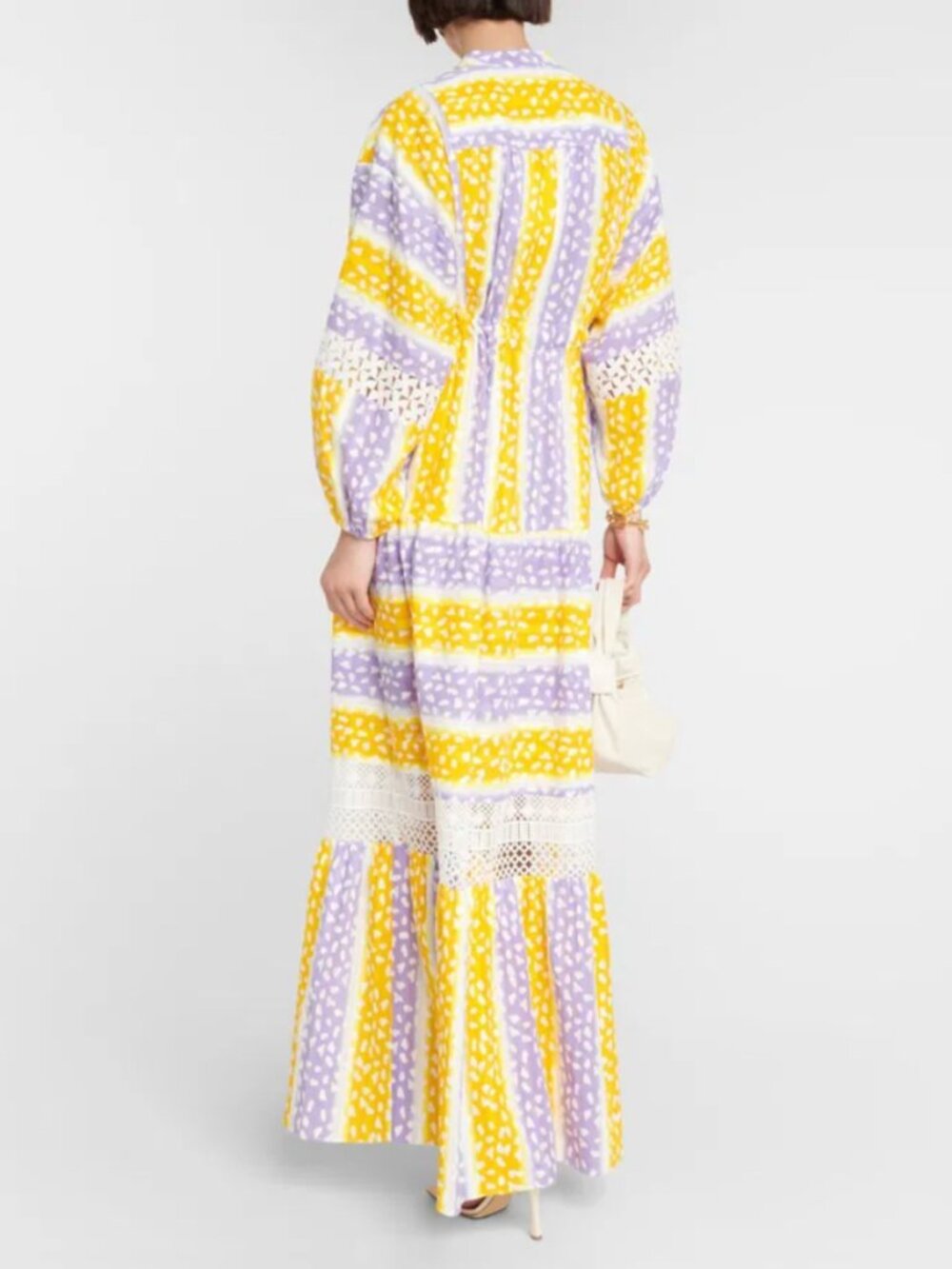 Diane Von Furstenberg Tessa Guipure Lace-Trimmed Printed Jacquard Maxi Dress - Picture 4 of 11